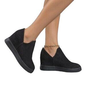 YASIRUN - Black Slip-On Wedge Sneaker (8/8.5)